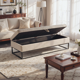 Sunvega 58.6" Contemporary Velvet Storage Bench with Button Tufted Top for Bedroom