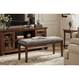 Sunvega Dark Brown Quinn Bench Crafted of Asian Hardwood Solids and Engineered Woods