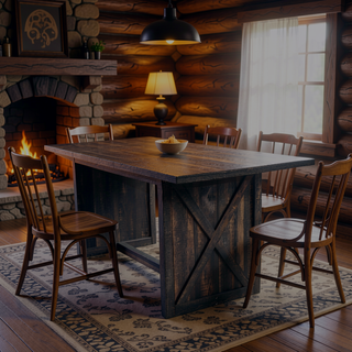 Sunvega 70.87" Farmhouse Dining Table for 6-8 People with X Solid Legs