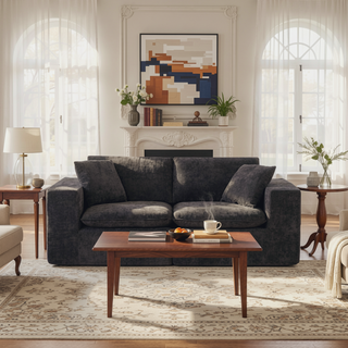 Sunvega Modern Chenille Cloud Sofa with High-Density Sponge Filling for Living Room