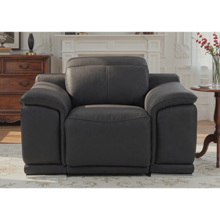 Sunvega Genuine Italian Leather Power Recliner Chair with USB Charger