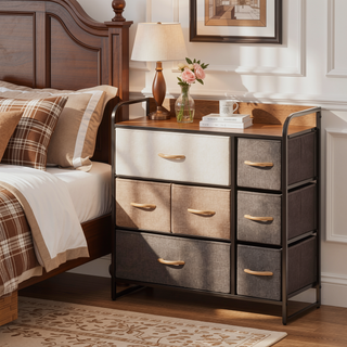 Sunvega 7-Drawer Storage Organizer with Foldable Fabric Drawers and Steel Frame