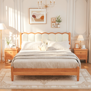 Sunvega White Wooden Nightstand with One Drawer and Shelf for Kids and Adults