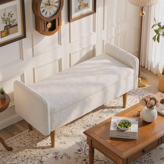 Sunvega Modern Velvet Storage Stool with Hidden Space for Living Room Bedroom