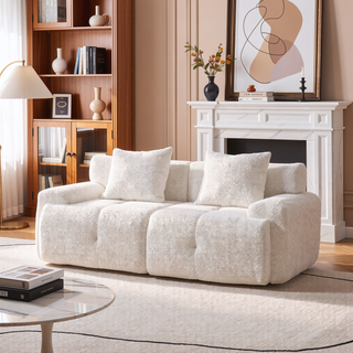 Sunvega Modular Loveseat Sofa with Tufted Design and Two Pillows for Living Room