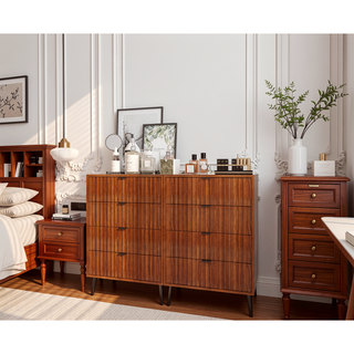 Sunvega Modern Wooden Chest of Drawers with Spacious Storage Compartments for Bedroom