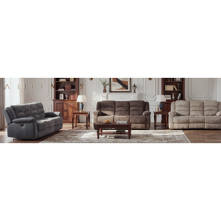Sunvega Microfiber Fabric Upholstered Sofa with Stainless Steel Base and Lumbar Support