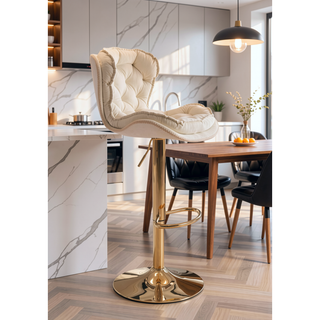 Sunvega Set of 2 Swivel Bar Stools with Chrome Footrest and Adjustable Height