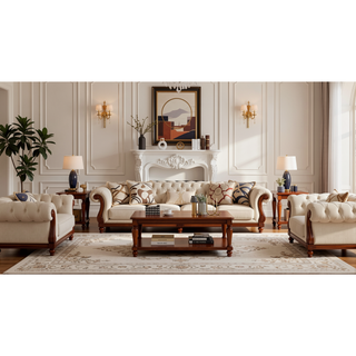 Sunvega Modern Minimalist Round Coffee Table with Natural Wood Texture for Living Room