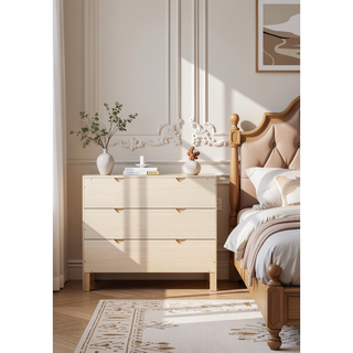 Sunvega Chic Nightstand with Textured Surface and Jewelry Drawer for Bedroom