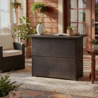 Sunvega Polyethylene Wicker Bar Table or Side Table for Patio