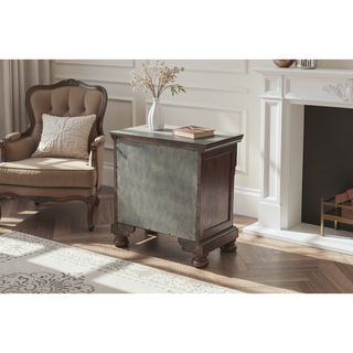 Sunvega Antique Cherry Wood Nightstand with 29 by 18 by 30 Inch Dimensions