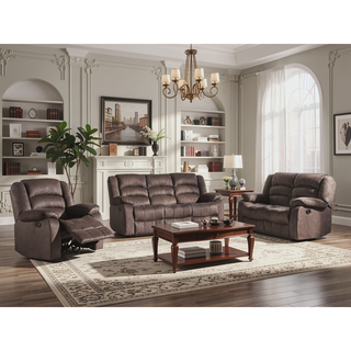 Sunvega Microfiber Fabric Upholstered Sofa with Stainless Steel Base and Lumbar Support