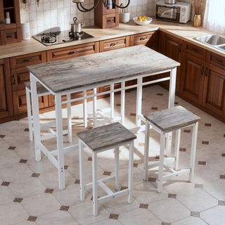 Sunvega 5-Piece Modern Kitchen Table Set with Four Bar Stools and Metal Frame