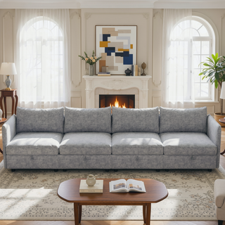 Sunvega Modular Sectional Sofa Seat With Storage and Convertible Sleeper Function