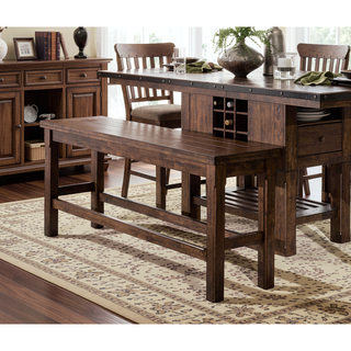 Sunvega Dark Brown Finish Wooden Counter Height Bench Transitional Style 1pc Dining