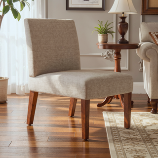 Sunvega Contemporary Accent Chair Set of 2 with Round Wood Table for Bedroom