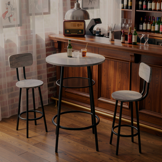 Sunvega Foldable Counter Height Bar Table Set with 2 Stools for Kitchen