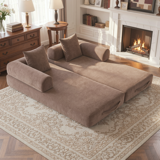 Sunvega Foldable Compressible Sofa with Metal Frame and Cushions for Small Spaces