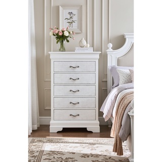 Sunvega Silver Champagne Nightstand with Two Spacious Drawers for Bedroom