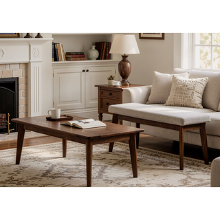 Sunvega Mid-Century Dining Chair with Plush Upholstered Seat and Warm Wood Finish