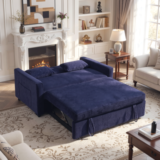 Sunvega 3 in 1 Multi-Functional Corduroy Sleeper Sofa Bed with Adjustable Backrest