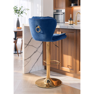 Sunvega Set of 2 Swivel Bar Stools with Chrome Footrest and Adjustable Height
