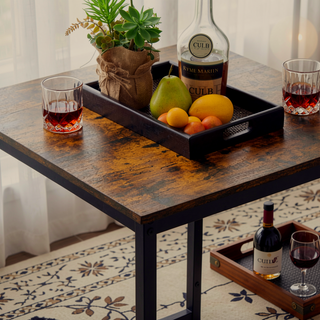 Sunvega Bar Table Set with 2 PU Soft Seat Backrest Bar Stools for Small Spaces