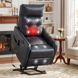 Sunvega Single Motor Power Lift Recliner Chair with Massage and Heat for Elderly