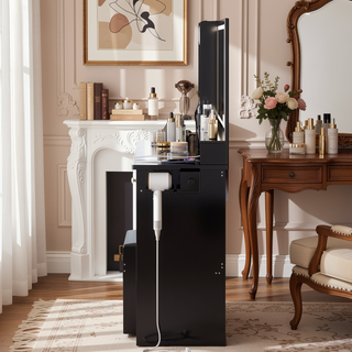 Sunvega 41 Inch Large Size Left Drawer Vanity Table with Touch Control LED Mirror