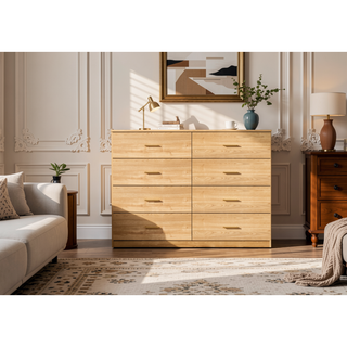 Sunvega Modern 8-Drawer Dresser with Golden Handles for Bedroom Ample Storage