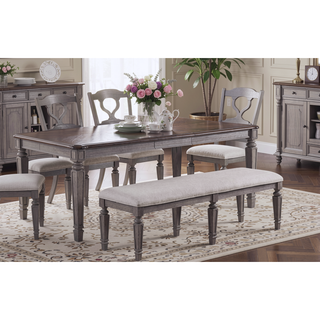 Sunvega Light Grey Contemporary Style Cushion Seat Dining Bench for Comfort