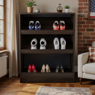 Sunvega 3-Tier Open Shelf Shoe Rack Organizer Freestanding For Entryway Closet