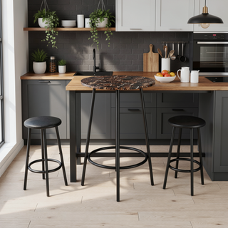 Sunvega Foldable Counter Height Bar Table Set with 2 Stools for Kitchen