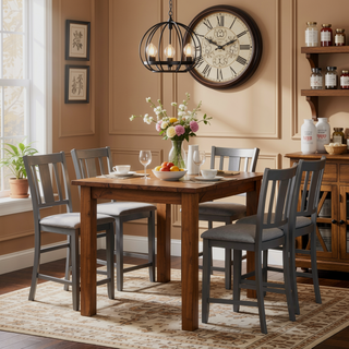 Sunvega Modern Wooden Counter Height Chairs Set of 4 with Padded Seat for Dining Room