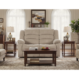 Sunvega Microfiber Upholstered Loveseat with Lumbar Support and Stainless Steel Base