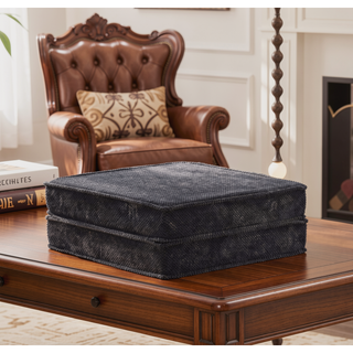 Sunvega Convertible Modular Sectional Mahjong Sofa Bed with Ottoman in Circle Fleece Fabric