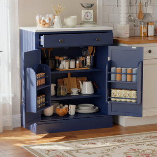 Sunvega Freestanding Kitchen Pantry Cabinet with Drawer and Adjustable Shelves