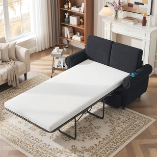Sunvega Loveseat Sleeper Sofa Bed with Twin Memory Foam Mattress and USB Ports