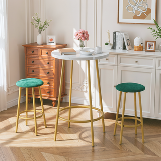 Sunvega Foldable Counter Height Bar Table Set with 2 Stools for Kitchen