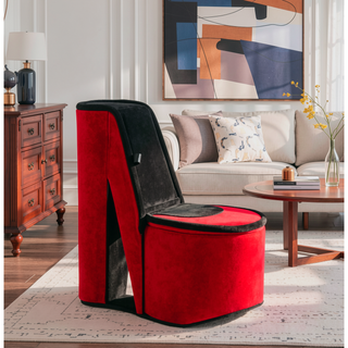 Sunvega High Heel Shoe Design Jewelry Box with Hidden Storage and Display Hooks