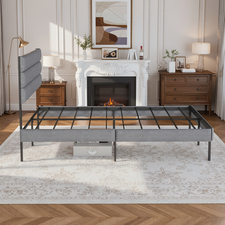 Sunvega Full Size Upholstered Platform Bed Frame With Headboard and 14'' Storage
