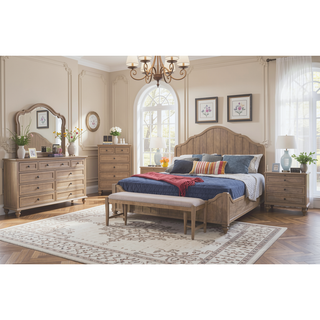 Sunvega Sand Finish 6 Drawer Dresser with Cedar and Felt Lined Storage