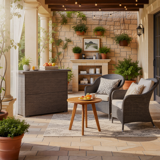 Sunvega Polyethylene Wicker Bar Table or Side Table for Patio