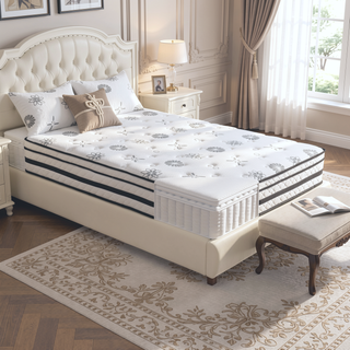 Sunvega 12-inch Queen Plush Foam Hybrid Mattress with Breathable Quilted Cover for Medium Comfort