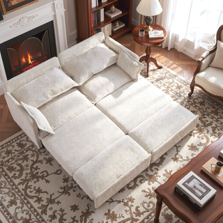 Sunvega 73.6-inch Ergonomic 3-in-1 Sofa Bed with Supportive Corduroy Convertible Sleeper