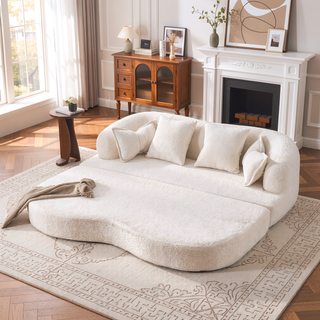 Sunvega 70 Inch Foldable Sofa Bed with 4 Pillows for Living Room Apartment
