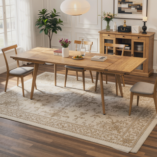 Sunvega Solid Red Oak Wood Bench with Tapered Legs for Dining and Entryway