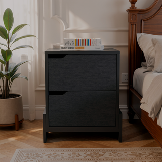 Sunvega Classic White Nightstand with Spacious Drawer and Open Shelf for Bedroom