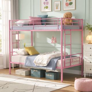 Sunvega Metal Bunk Bed with Trundle for Modern Space Saving Bedroom
